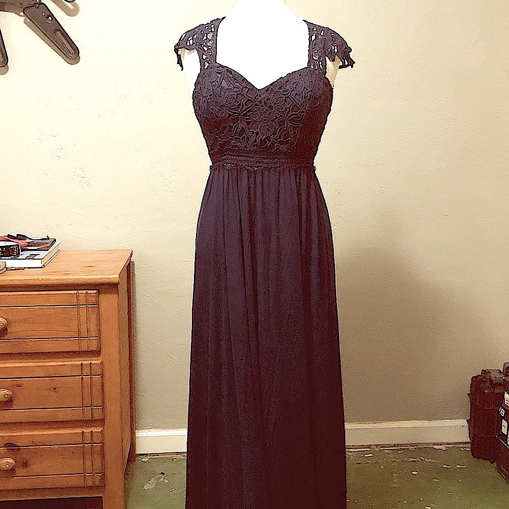NAVY BLUE LONG DRESS - Picture 1 of 6